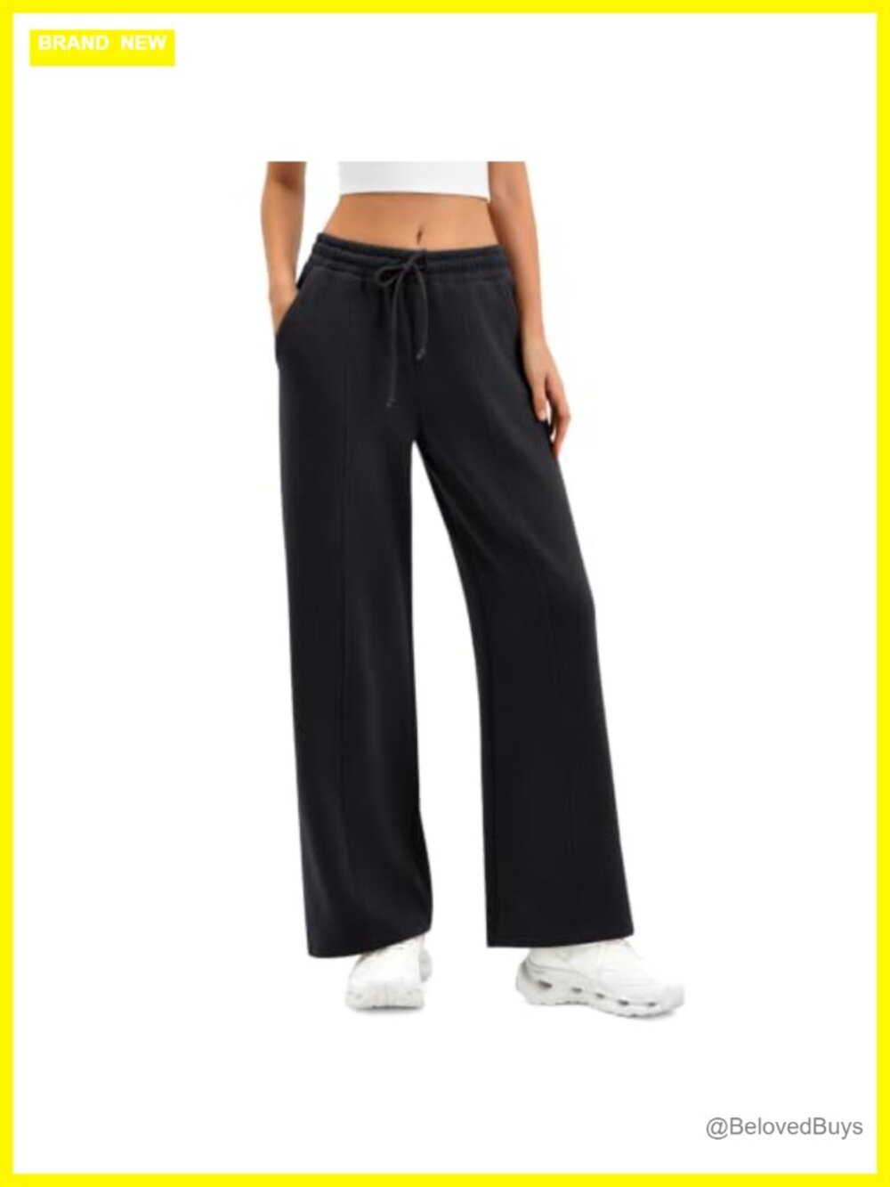 Womens Wide Leg Sweatpants High Waisted Lounge Pants Drawstring Pockets
